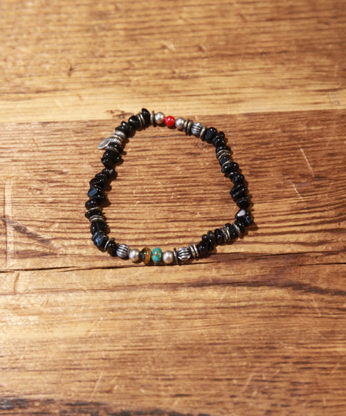 AMP JAPAN / Tumble Stone Short Bracelet -Black Agate