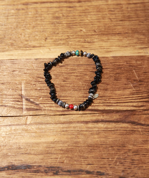AMP JAPAN / Tumble Stone Short Bracelet -Black Agate