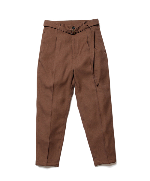 MR.OLIVE / RETRO POLYESTER TWILL / BELTED WIDE TAPERED PANTS 