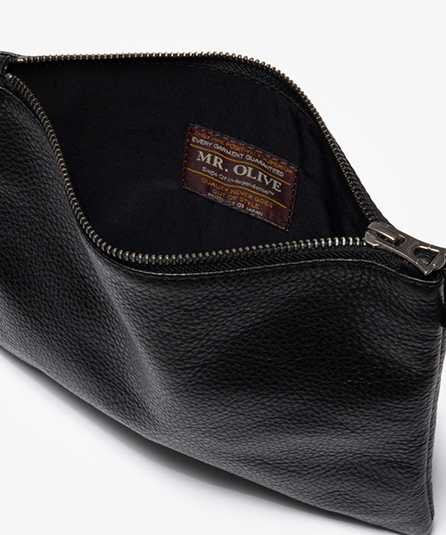 MR.OLIVE E.O.I / MILANO GRAIN LEATHER / ZIPPER SMALL SACOCHE