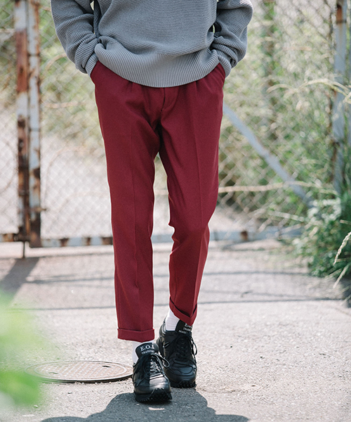 MR.OLIVE / RETRO POLYESTER TWILL / ONE PLEATS STA-PREST TAPERED PANTS  BOTTOMS | MR.OLIVE（ミスターオリーブ）公式通販サイト