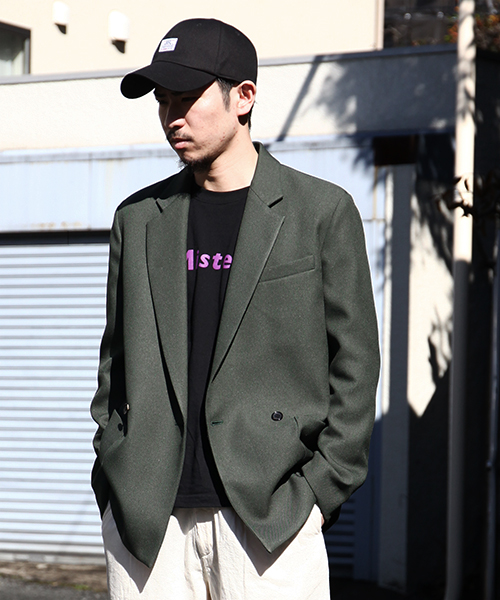 MR.OLIVE / RETRO POLYESTER TWILL / 2B DOUBLE BREASTED JACKET OUTER