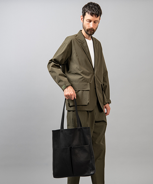 MR.OLIVE E.O.I / WATER PROOF WASHABLE LEATHER / GUSSET POCKET TOTE ...