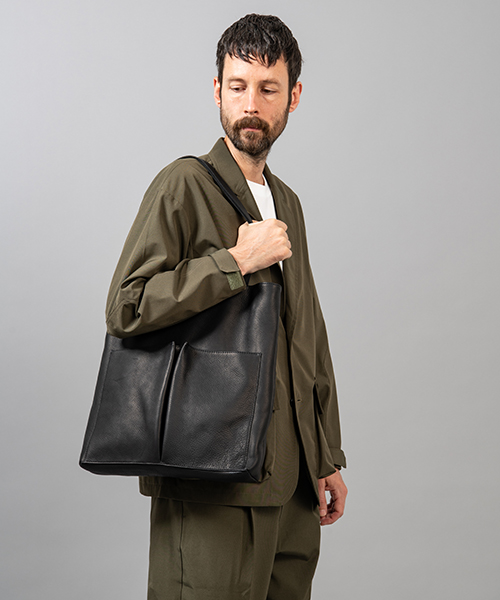 MR.OLIVE E.O.I / WATER PROOF WASHABLE LEATHER / GUSSET POCKET TOTE ...