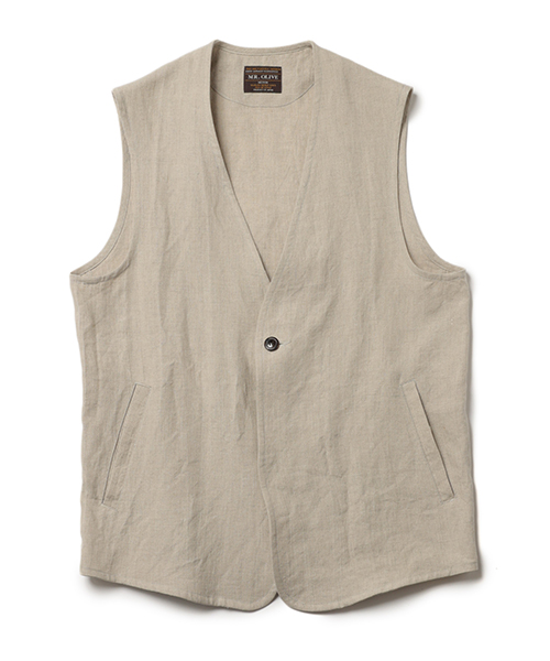 MR.OLIVE / FRENCH LINEN CLOTH / RELAX VEST OUTER | MR.OLIVE