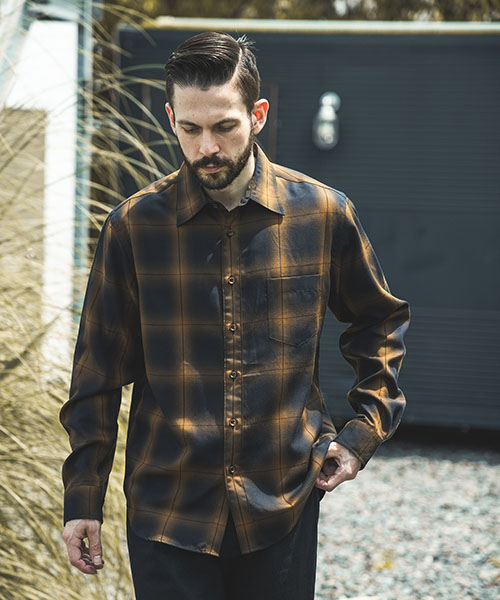 TENCEL OMBRE CHECK / REGULAR COLLAR SHIRT SHIRTS | MR.OLIVE