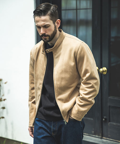 MICRO SUEDE STRETCH / SINGLE RIDERS JACKET OUTER | MR.OLIVE 