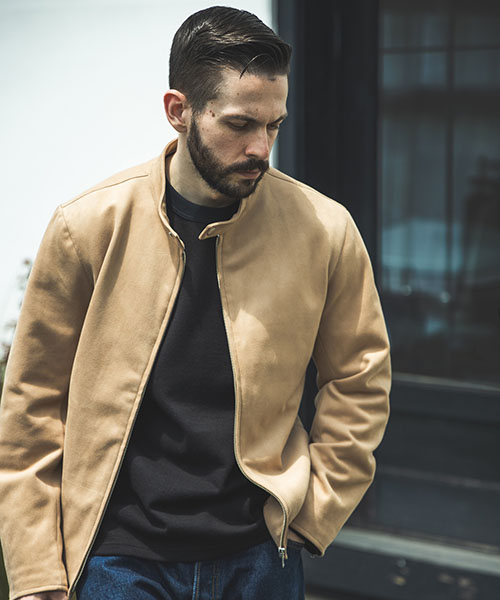 MICRO SUEDE STRETCH / SINGLE RIDERS JACKET OUTER | MR.OLIVE