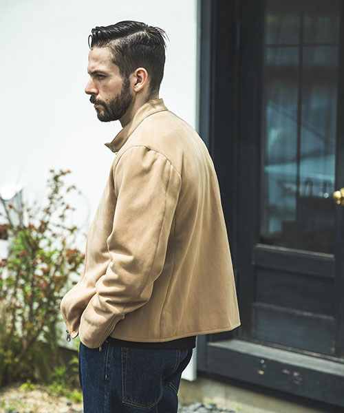 MICRO SUEDE STRETCH / SINGLE RIDERS JACKET OUTER | MR.OLIVE