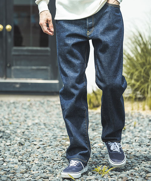 15oz OLD SELVAGE DENIM / WASHED RELAX TAPERED JEANS BOTTOMS |  MR.OLIVE（ミスターオリーブ）公式通販サイト