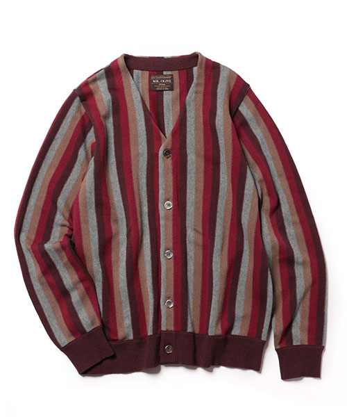 7G GARTER STITCHING KNIT / MULTI STRIPE CARDIGAN CUT&KNIT | MR