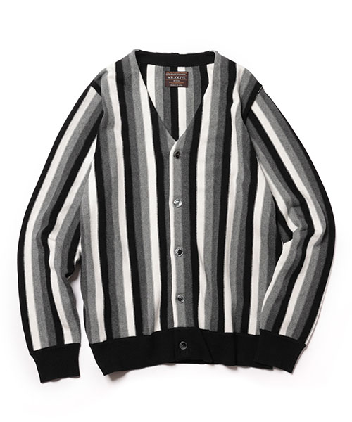 7G GARTER STITCHING KNIT / MULTI STRIPE CARDIGAN CUT&KNIT | MR