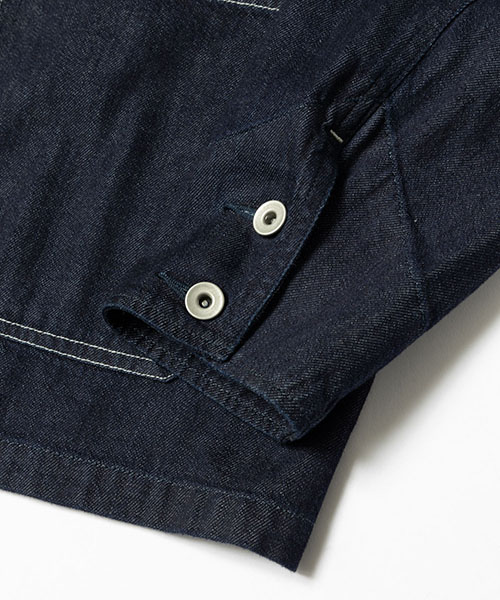 RINSE WASH 8oz DENIM / STAND COLLAR COVERALL JACKET OUTER