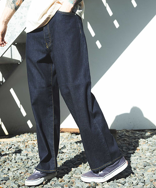 デニム・ジーパン JEMUT PEANUT WIDE WASHING PANTS MR103 RINSE WASH 8oz DENIM / 5 POCKET WIDE JEANS BOTTOMS | MR