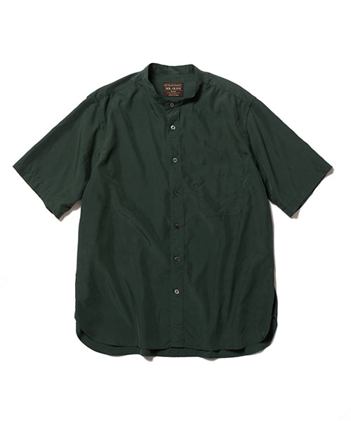 まつしたMR.OLIVE,ミスターオリーブ T/R POWDER CLOTH / BAND COLLAR S/S SHIRT SHIRTS | MR.OLIVE