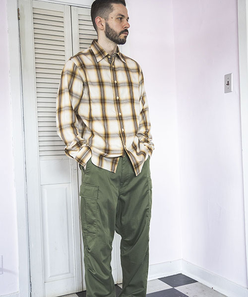 TENCEL OMBRE CHECK / REGULAR COLLAR SHIRT SHIRTS | MR.OLIVE