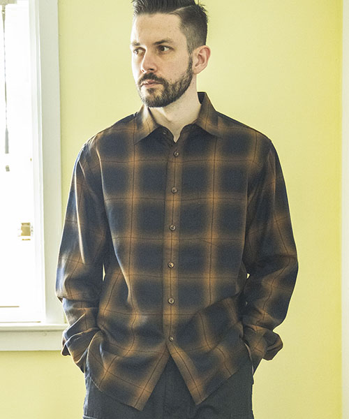 TENCEL OMBRE CHECK / REGULAR COLLAR SHIRT SHIRTS | MR.OLIVE（ミスターオリーブ）公式通販サイト