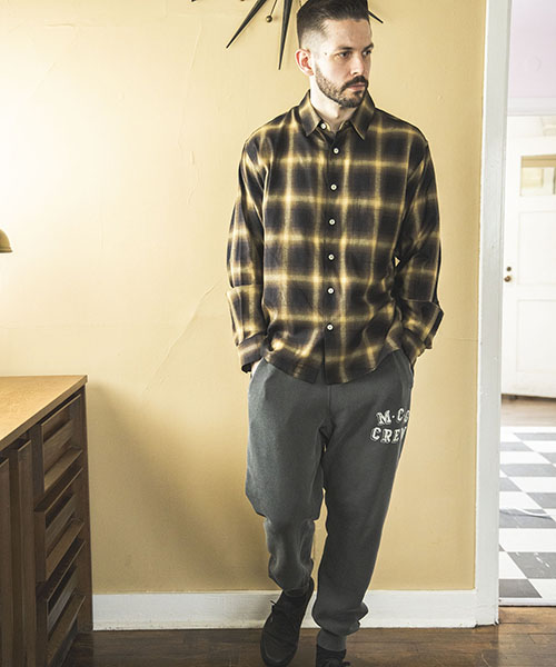 C/R OMBRE FLANNEL CHECK / SQUARE CUT REGULAR COLLAR SHIRT