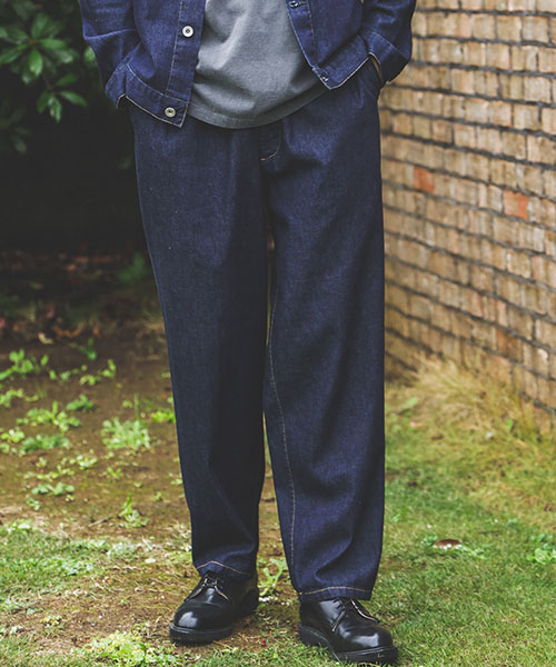 【新品タグ付き】RINSE WASH 8oz DENIM RINSE WASH 8oz DENIM / RELAX TAPERED EASY PANT BOTTOMS | MR