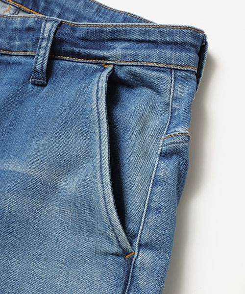 SUPER STRETCH DENIM / USED WASH SLIM PANTS BOTTOMS | MR