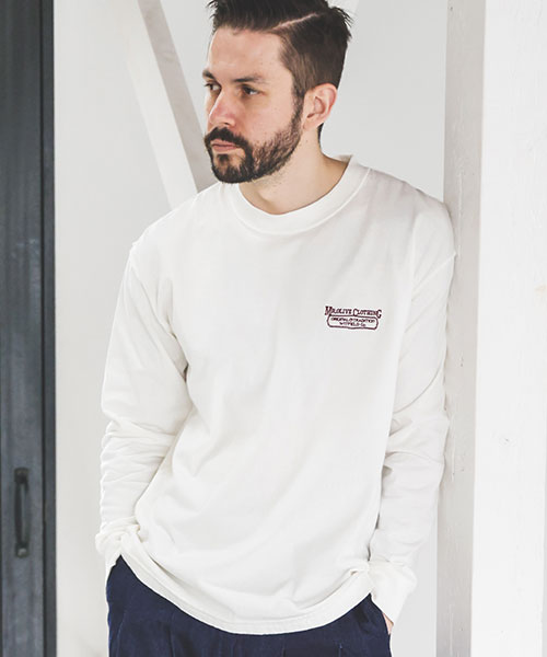 みーオリーブ38 USED 17/1 EMERALD COTTON / EMBROIDERY L/S T-SHIRT CUT&KNIT