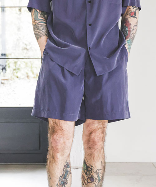 T/R POWDER CLOTH / ONE TACK SHORTS BOTTOMS | MR.OLIVE