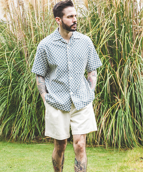 FLOWER LACE / OPEN COLLAR SHIRT SHIRTS | MR.OLIVE（ミスター