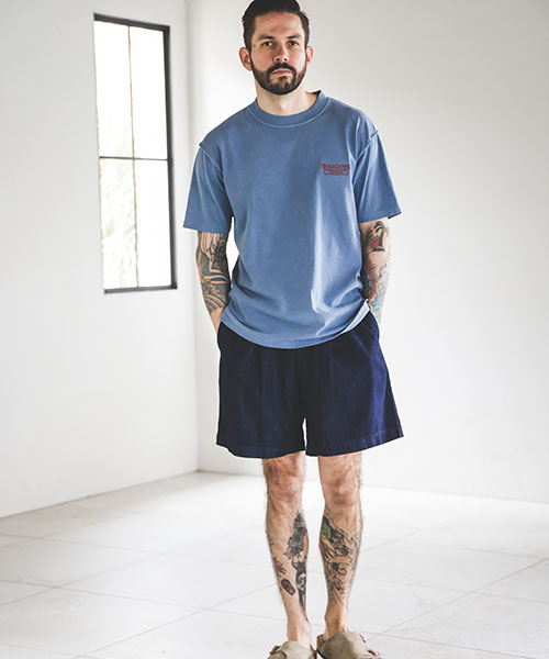 USED 17/1 EMERALD COTTON / EMBROIDERY S/S T-SHIRT CUT&KNIT